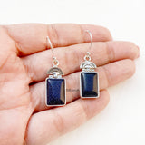 Blue Sunstone Watermelon Silver Earring