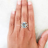 Blue Topaz Facetted Silver Ring