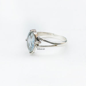 Blue Topaz Marquise Silver Ring