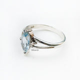 Blue Topaz Marquise Silver Ring