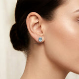 Facetted Blue Topaz Stud Earrings