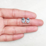 Blue Topaz Oval Silver Stud
