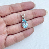 natural blue topaz sterling silver pendant jewellery