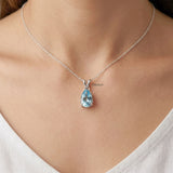 925 sterling silver blue topaz teardrop pendant India