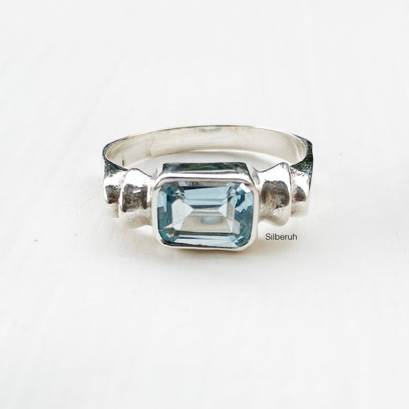 Blue Topaz Silver Ring