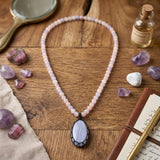Blue lace Agate & Morganite Necklace