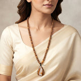 Brown Banded Onyx & Mariam Beaded Necklace