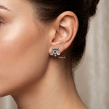 bee stud earrings silver cute design