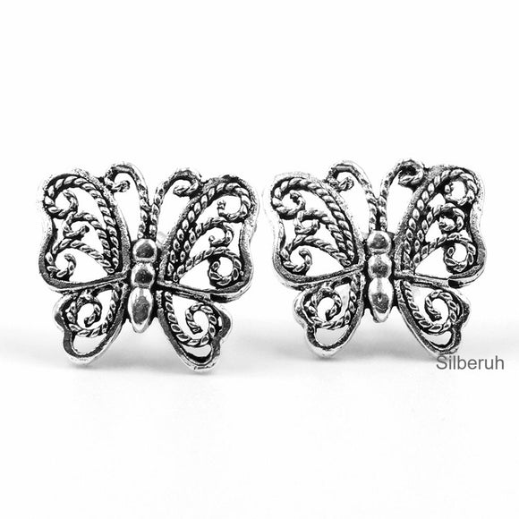 Butterfly Filigree Silver Stud