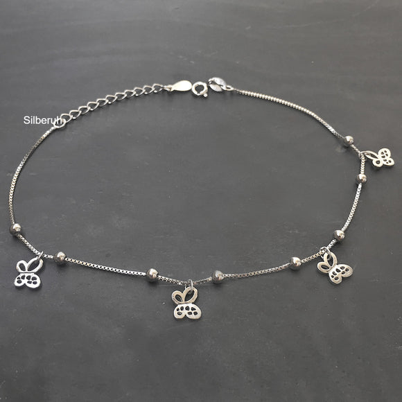 Butterfly Silver Anklet