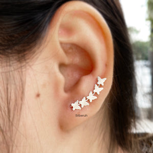 Butterfly Silver Ear Climber Earring