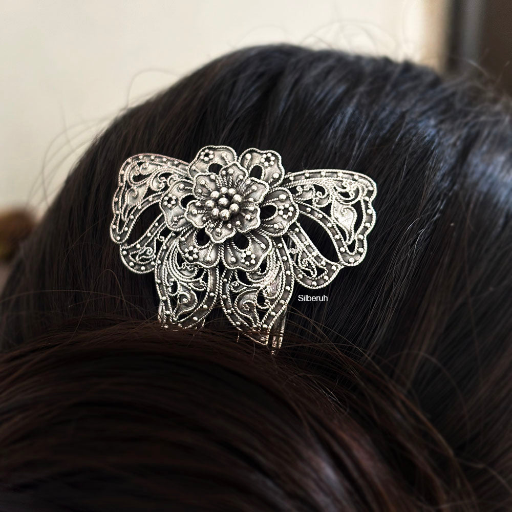 Butterfly Silver Hair Pin – SILBERUH display picture 3