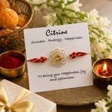 Citrine Sahasrara Chakra Silver Rakhi