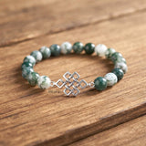 Natural Tree Agate gemstone Celtic Knot bracelet