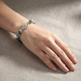 8 mm Tree Agate beads with 925 silver Celtic Knot symbol