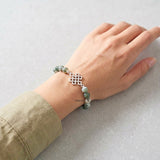 925 silver Celtic Knot gemstone bracelet for men and women
