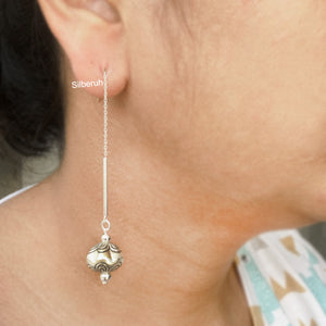 Chain Dholak Silver Earring