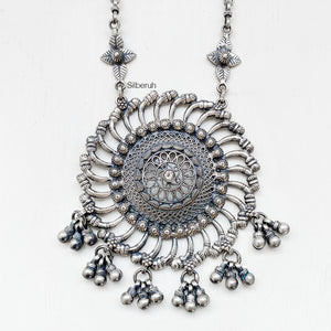 Chakr Tribal Silver Necklace