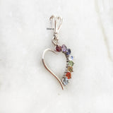 Chakra Silver Heart Pendant