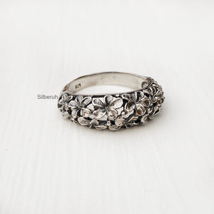 Champa Flower Silver Ring