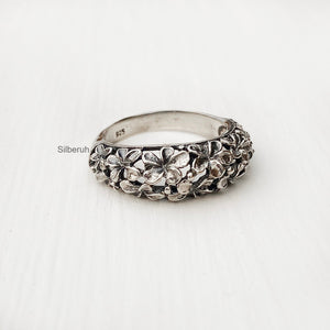 Champa Flower Silver Ring