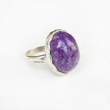 Charoite Knotted Silver Ring