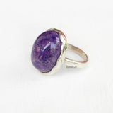 Charoite Knotted Silver Ring