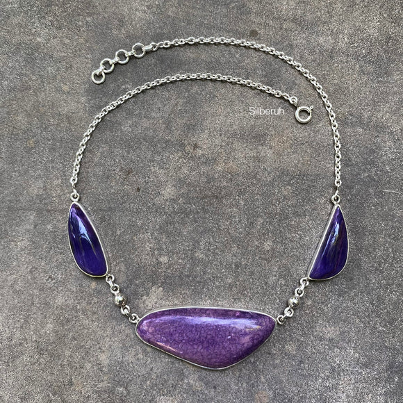 Charoite Silver Necklace
