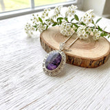 Charoite Silver Ornamental Pendant