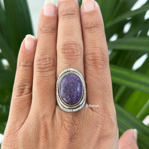 Charoite Silver Ring