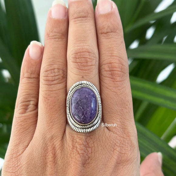 Charoite Silver Ring