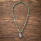Charoite & Tree Agate Silver Necklace