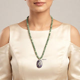 Charoite & Tree Agate Silver Necklace