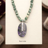 Charoite & Tree Agate Silver Necklace