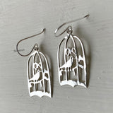 Chirping Birds Silver Earring