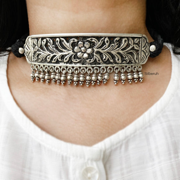Banded Collar Necklace: Gold Or Silver - Nissa Jewelry