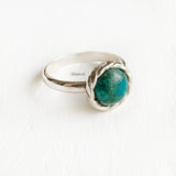 Chrysocolla Knotted Silver Ring