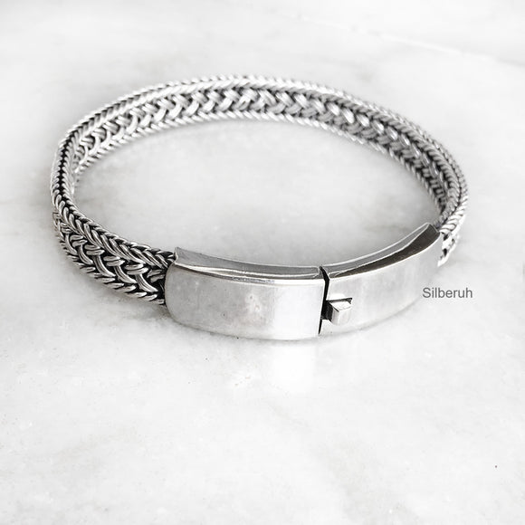 Chunky Knotted Silver Bracelet