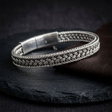 Heavy unisex silver bracelet openable clasp