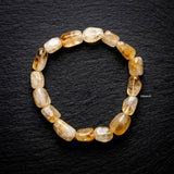Natural Citrine tumble beaded stretch bracelet handcrafted for everyday wear