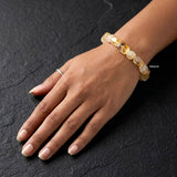 Genuine Citrine gemstone bracelet with golden yellow tumble beads