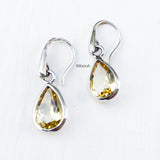 Citrine Drop Silver Earring