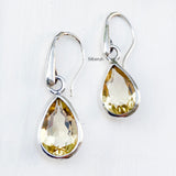 Citrine Drop Silver Earring