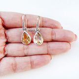 Citrine Drop Silver Earring