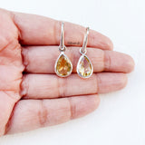 Citrine Drop Silver Earring