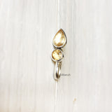 Citrine Drop Silver Nose Clip