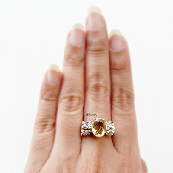 Citrine Emperor Silver Ring