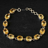 Facetted citrine 925 sterling silver bracelet India