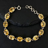 Natural citrine silver bracelet warm tone jewellery