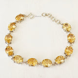 Citrine Facetted Silver Bracelet
